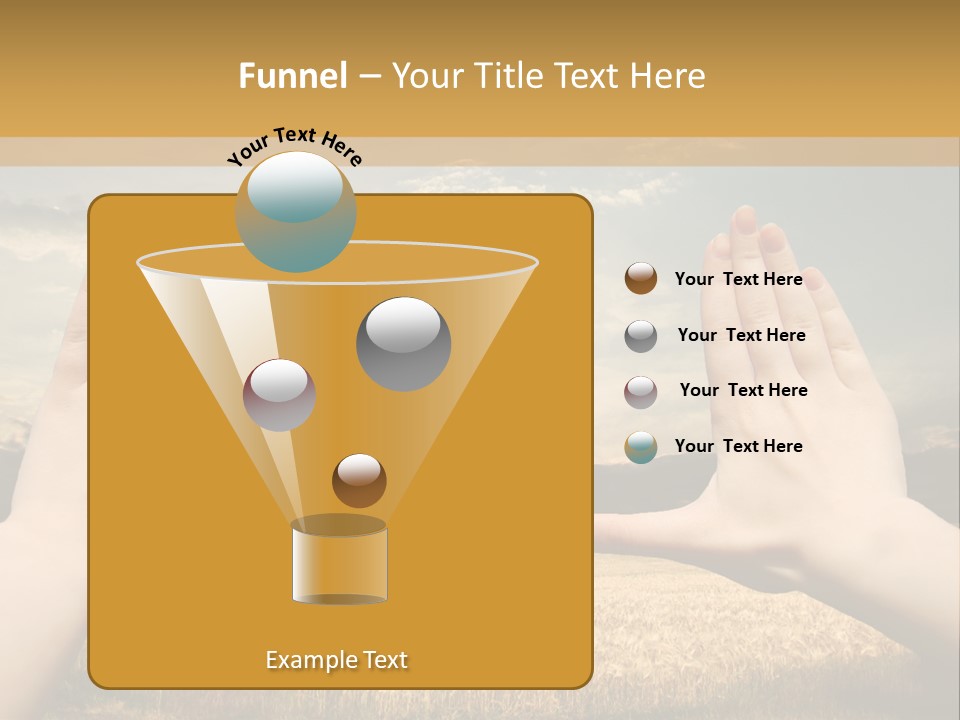 A Person Holding Their Hands Out In Front Of A Field PowerPoint Template