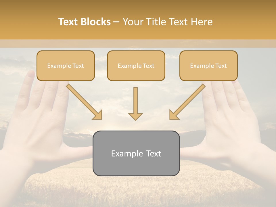 A Person Holding Their Hands Out In Front Of A Field PowerPoint Template
