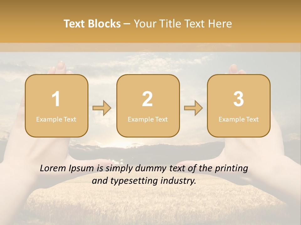 A Person Holding Their Hands Out In Front Of A Field PowerPoint Template