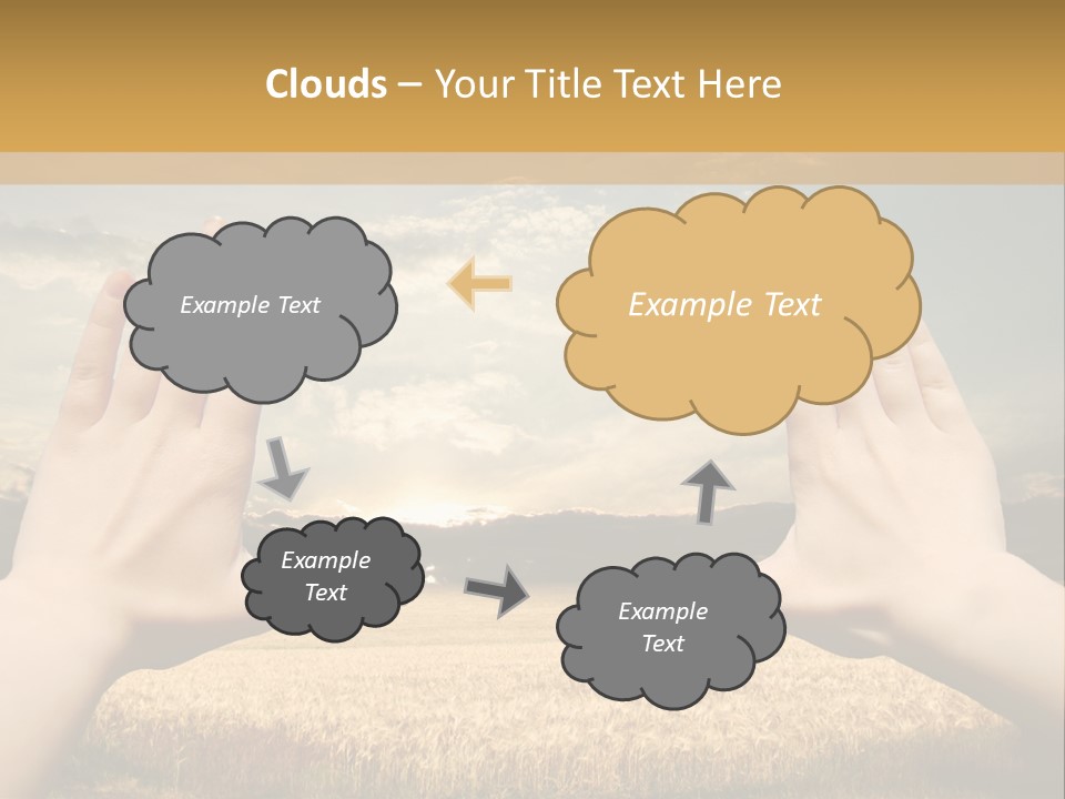 A Person Holding Their Hands Out In Front Of A Field PowerPoint Template