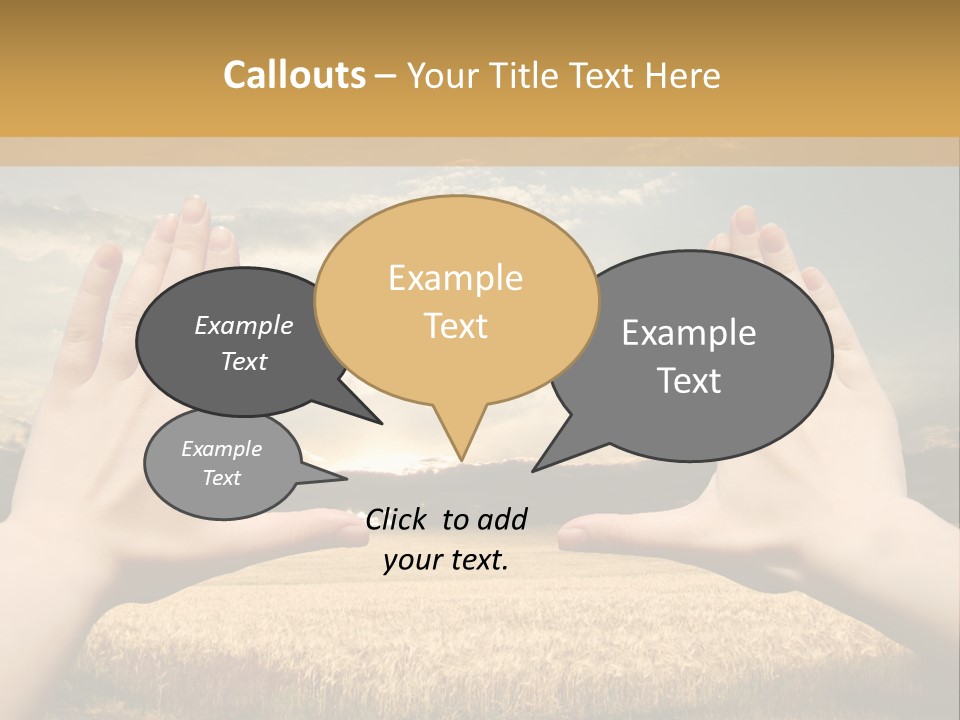 A Person Holding Their Hands Out In Front Of A Field PowerPoint Template