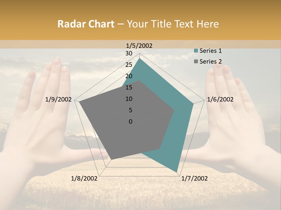 A Person Holding Their Hands Out In Front Of A Field PowerPoint Template