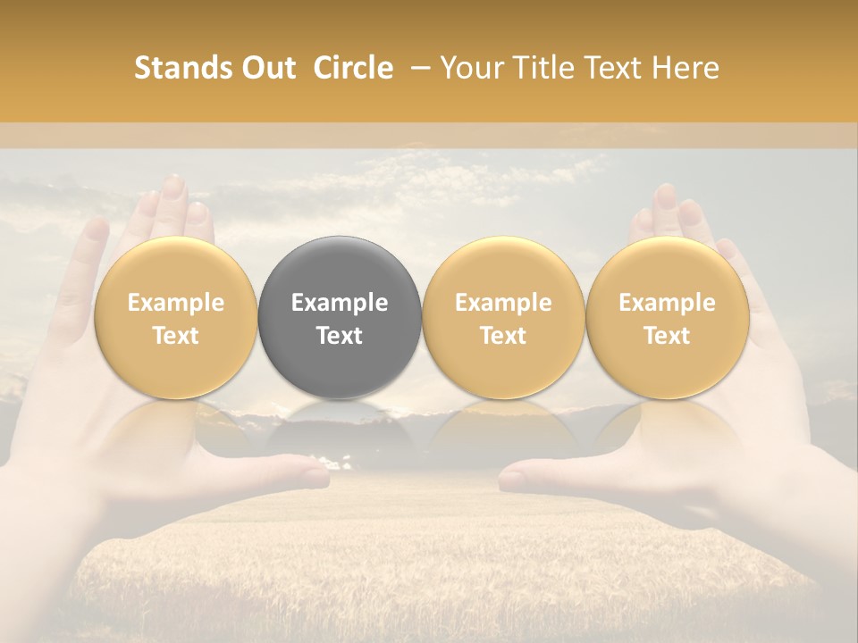 A Person Holding Their Hands Out In Front Of A Field PowerPoint Template