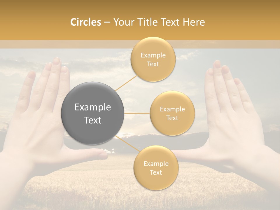 A Person Holding Their Hands Out In Front Of A Field PowerPoint Template