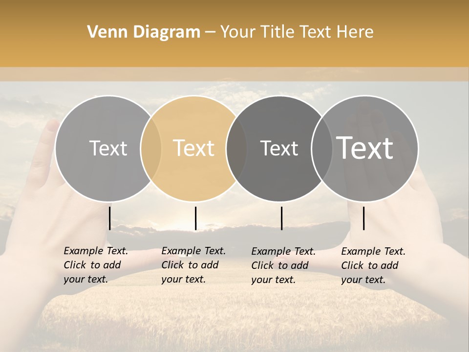 A Person Holding Their Hands Out In Front Of A Field PowerPoint Template