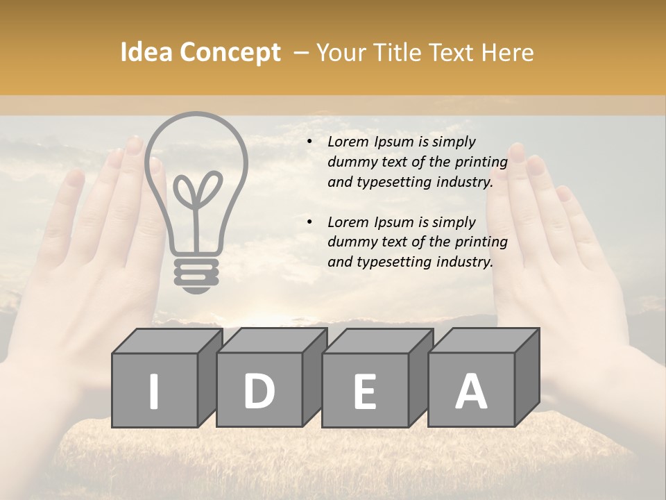 A Person Holding Their Hands Out In Front Of A Field PowerPoint Template