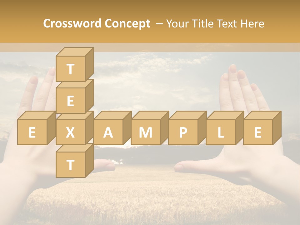 A Person Holding Their Hands Out In Front Of A Field PowerPoint Template