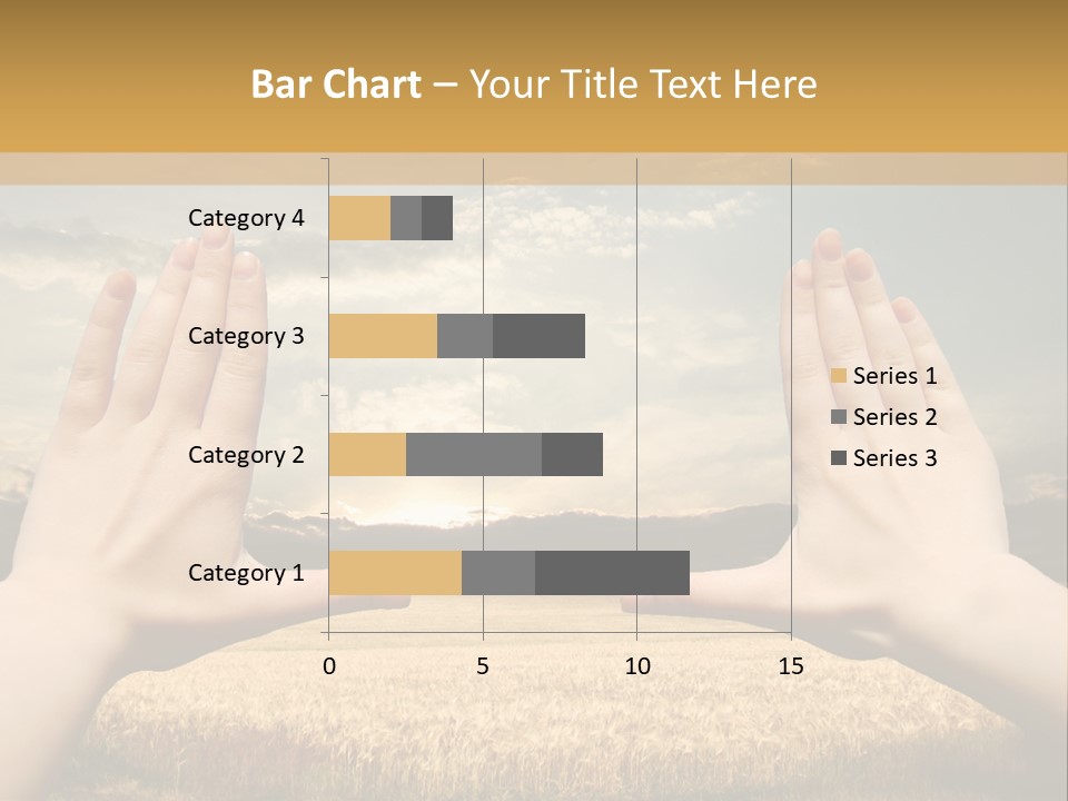 A Person Holding Their Hands Out In Front Of A Field PowerPoint Template