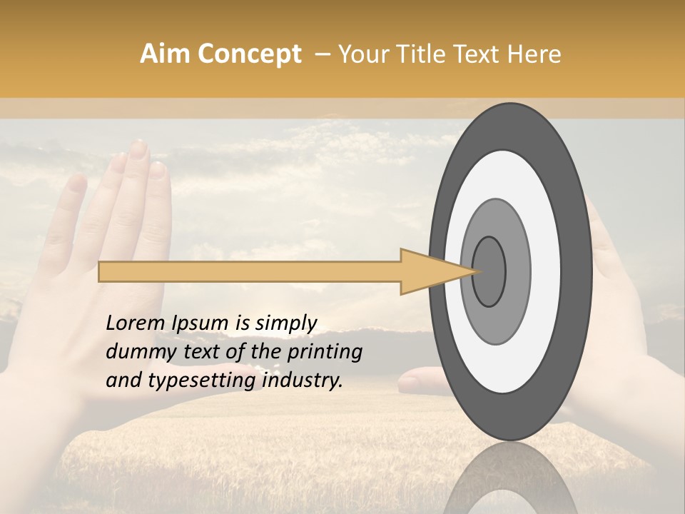 A Person Holding Their Hands Out In Front Of A Field PowerPoint Template