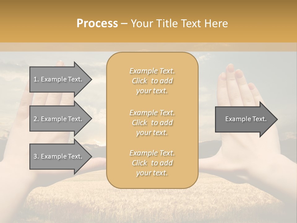 A Person Holding Their Hands Out In Front Of A Field PowerPoint Template