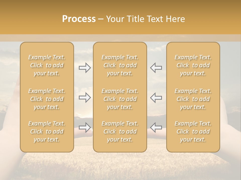 A Person Holding Their Hands Out In Front Of A Field PowerPoint Template