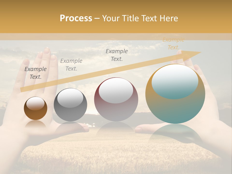 A Person Holding Their Hands Out In Front Of A Field PowerPoint Template