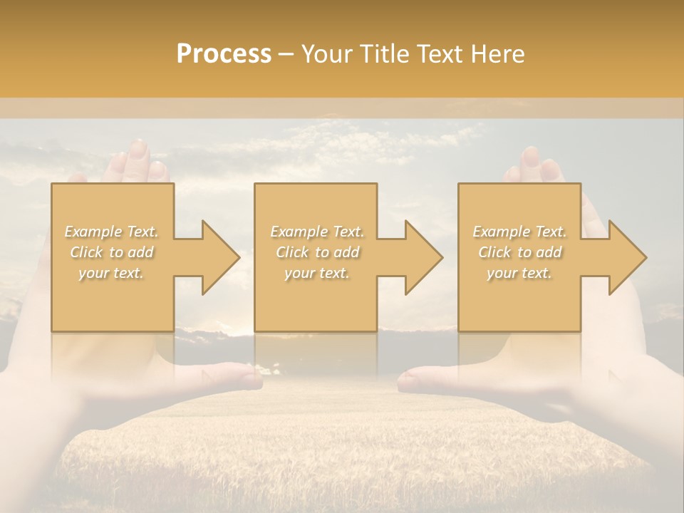 A Person Holding Their Hands Out In Front Of A Field PowerPoint Template