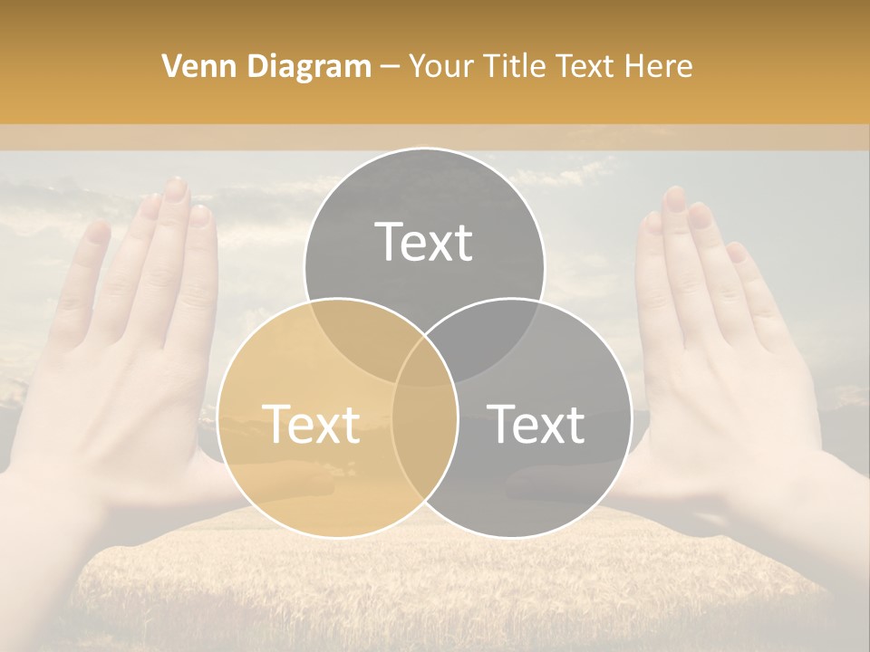 A Person Holding Their Hands Out In Front Of A Field PowerPoint Template