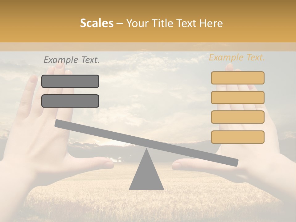 A Person Holding Their Hands Out In Front Of A Field PowerPoint Template