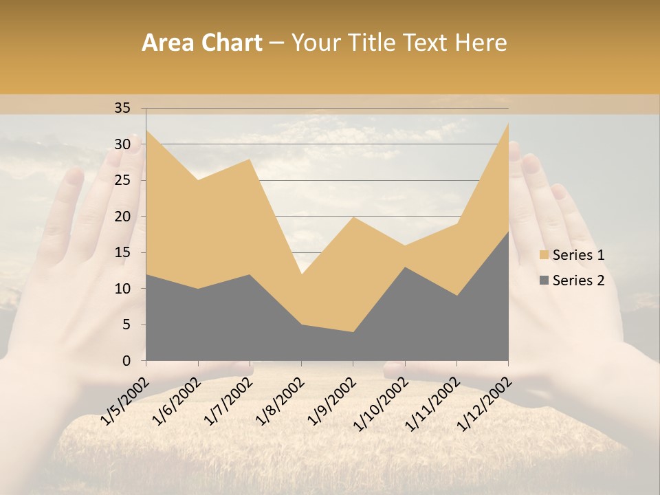A Person Holding Their Hands Out In Front Of A Field PowerPoint Template