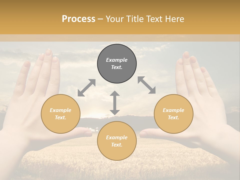 A Person Holding Their Hands Out In Front Of A Field PowerPoint Template