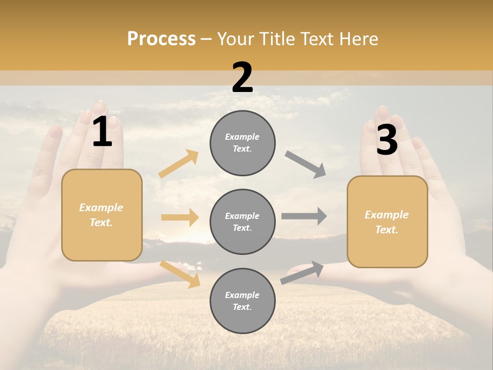 A Person Holding Their Hands Out In Front Of A Field PowerPoint Template