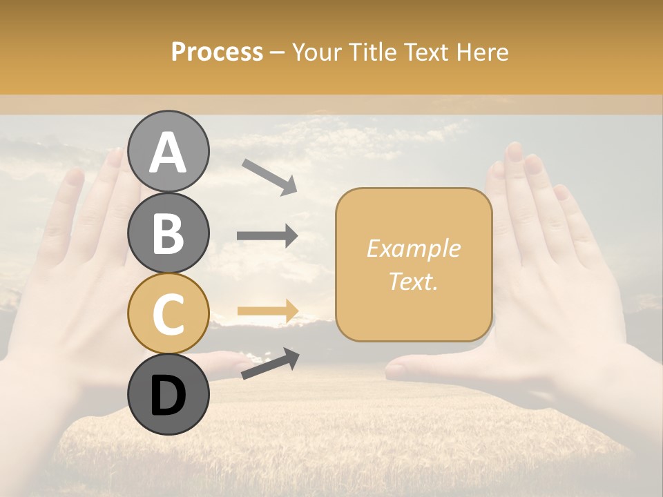 A Person Holding Their Hands Out In Front Of A Field PowerPoint Template