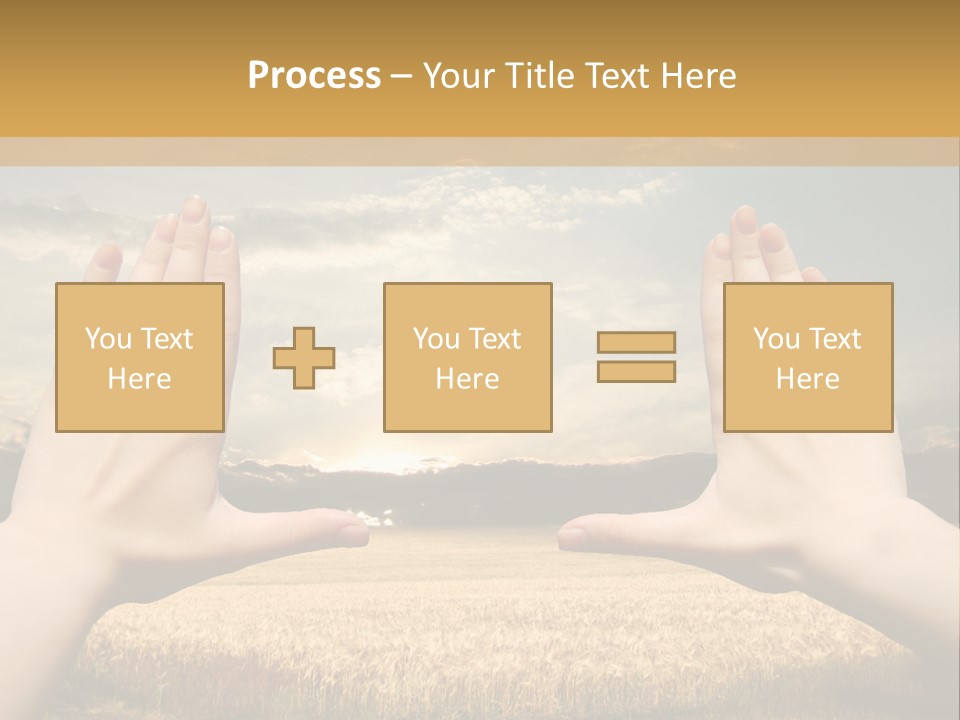 A Person Holding Their Hands Out In Front Of A Field PowerPoint Template