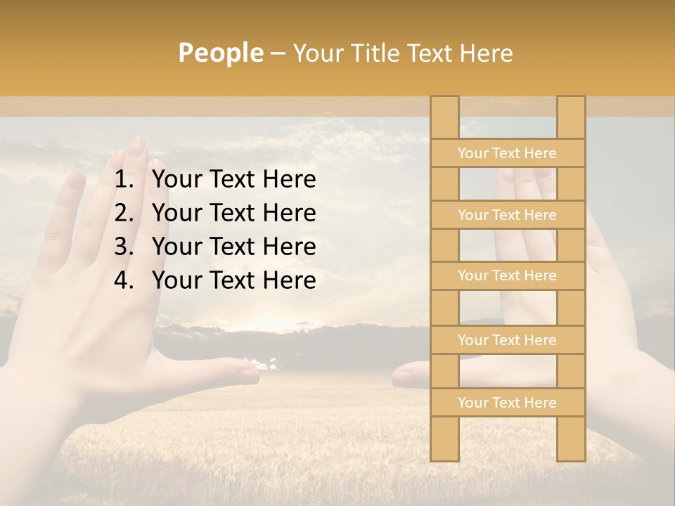 A Person Holding Their Hands Out In Front Of A Field PowerPoint Template