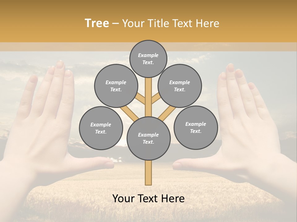 A Person Holding Their Hands Out In Front Of A Field PowerPoint Template