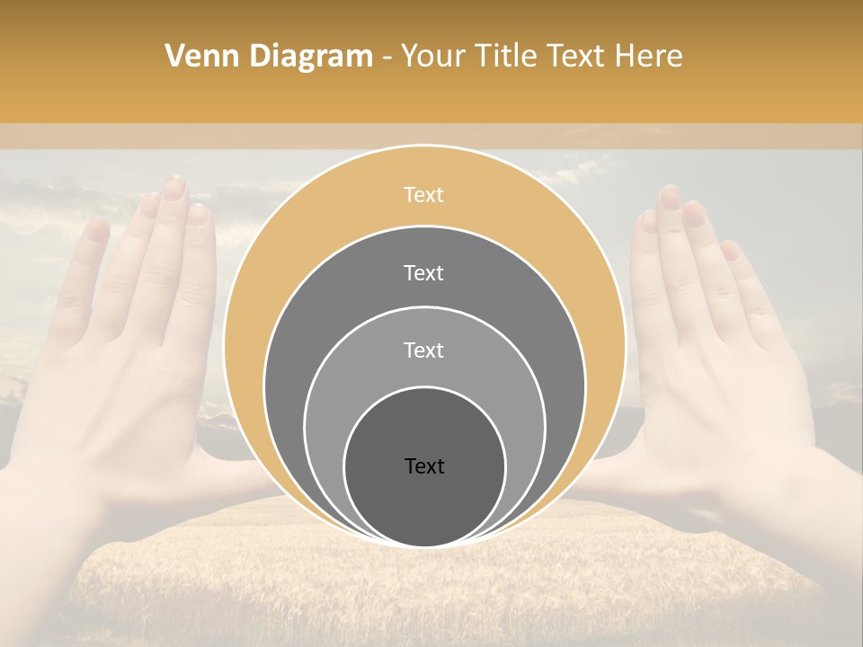A Person Holding Their Hands Out In Front Of A Field PowerPoint Template