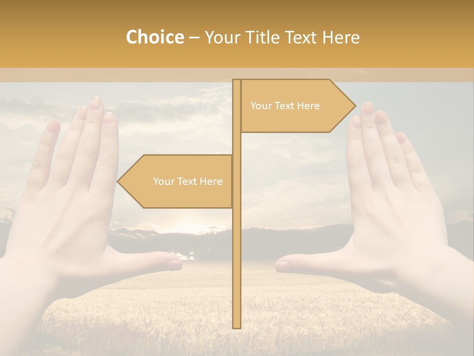 A Person Holding Their Hands Out In Front Of A Field PowerPoint Template