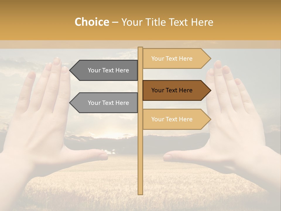 A Person Holding Their Hands Out In Front Of A Field PowerPoint Template