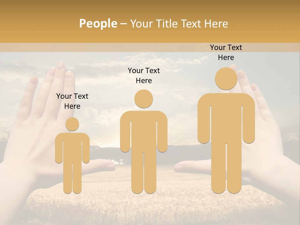 A Person Holding Their Hands Out In Front Of A Field PowerPoint Template