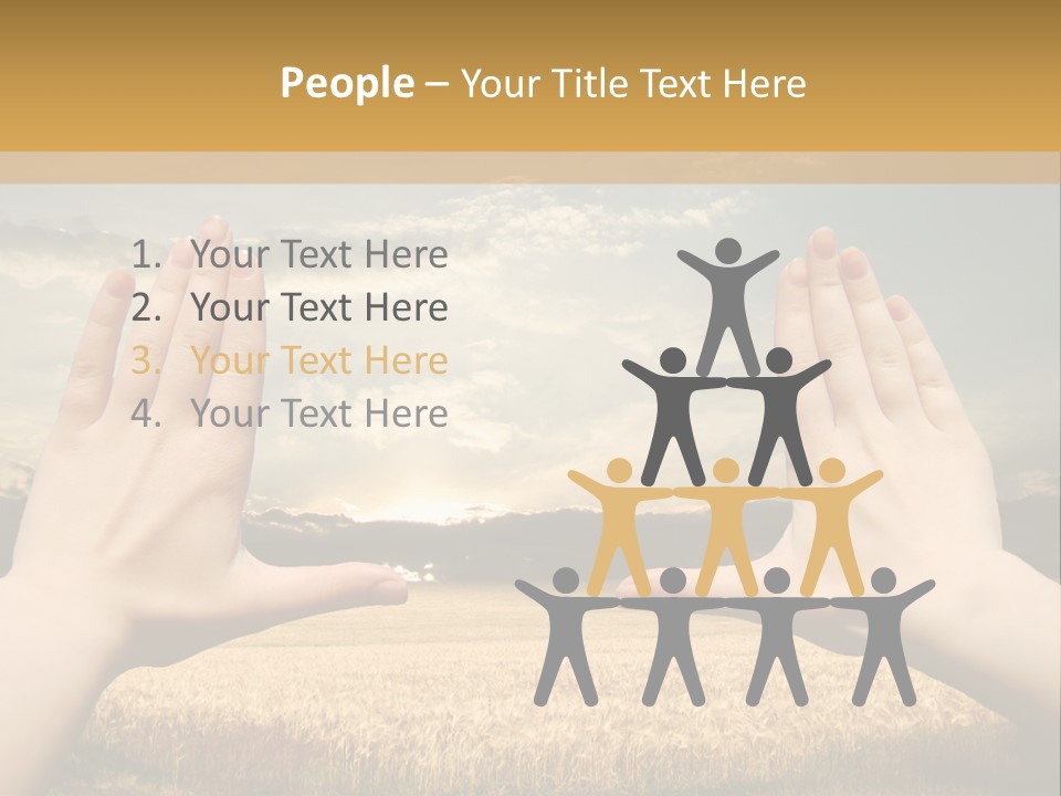 A Person Holding Their Hands Out In Front Of A Field PowerPoint Template