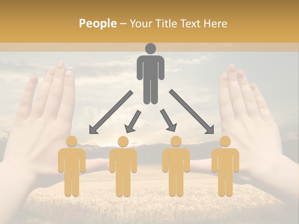 A Person Holding Their Hands Out In Front Of A Field PowerPoint Template