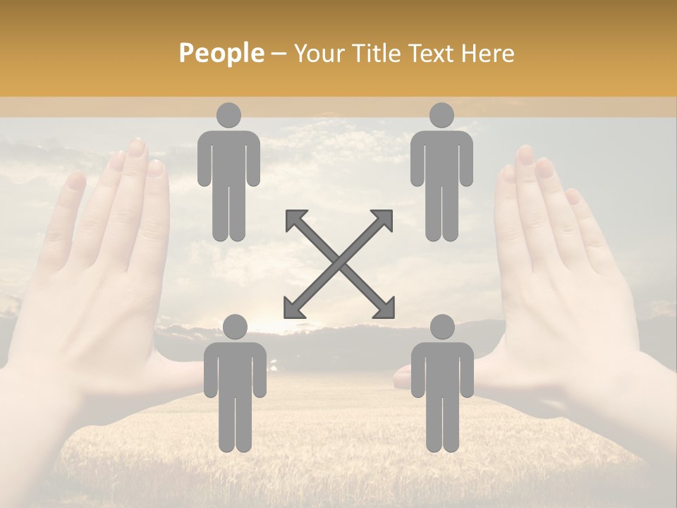 A Person Holding Their Hands Out In Front Of A Field PowerPoint Template