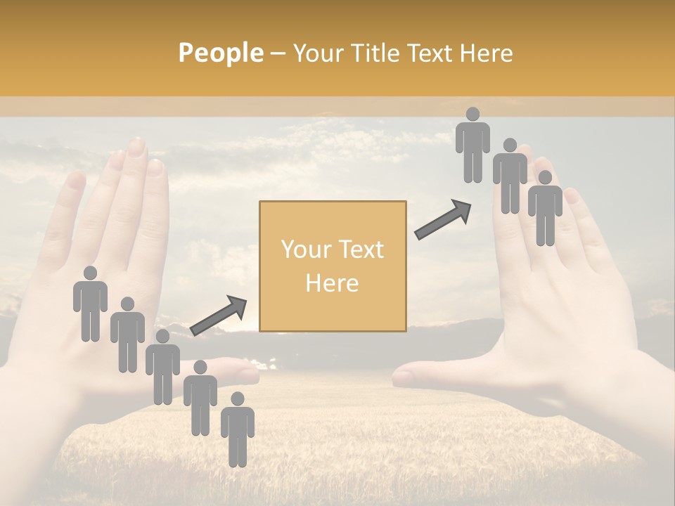 A Person Holding Their Hands Out In Front Of A Field PowerPoint Template