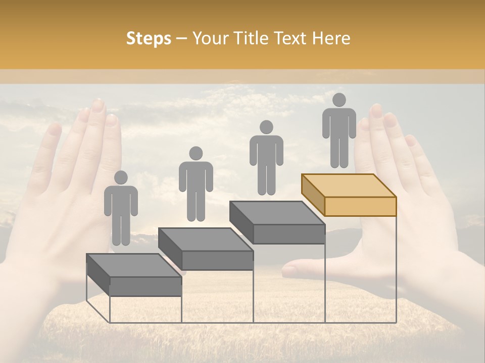 A Person Holding Their Hands Out In Front Of A Field PowerPoint Template