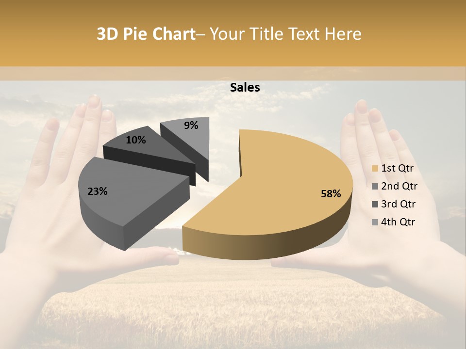 A Person Holding Their Hands Out In Front Of A Field PowerPoint Template