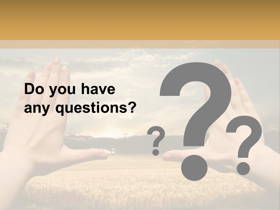 A Person Holding Their Hands Out In Front Of A Field PowerPoint Template