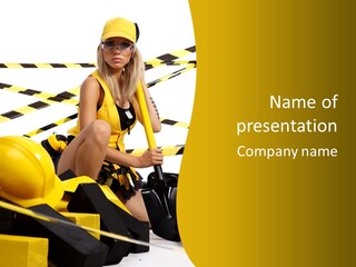 Female Person Model PowerPoint Template