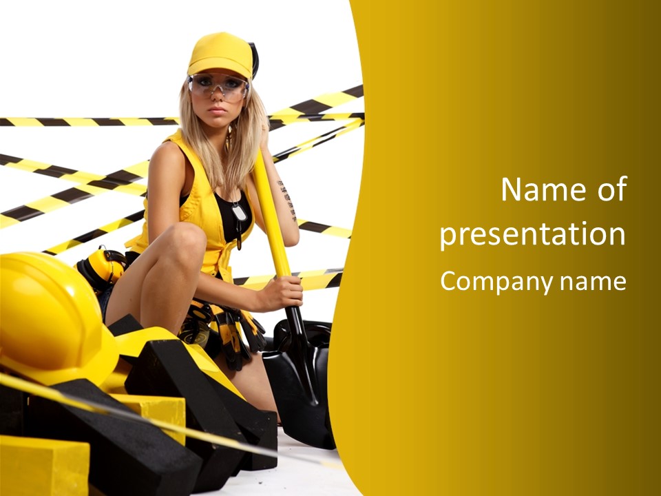 Female Person Model PowerPoint Template