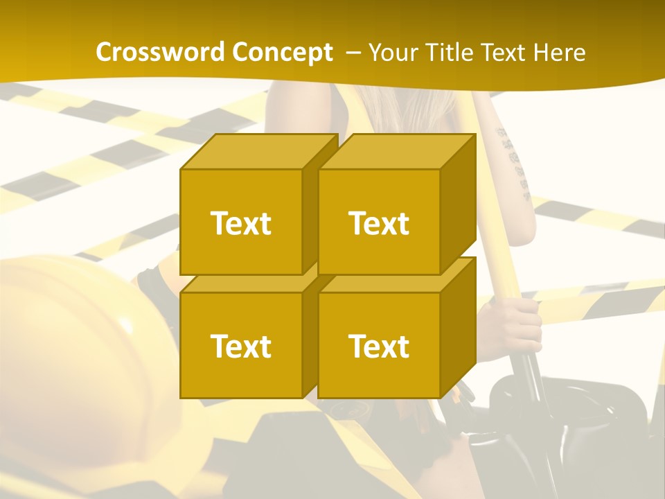 Female Person Model PowerPoint Template