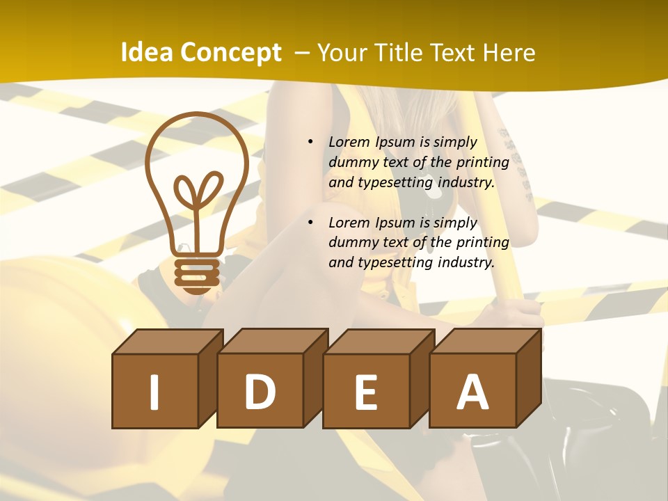 Female Person Model PowerPoint Template