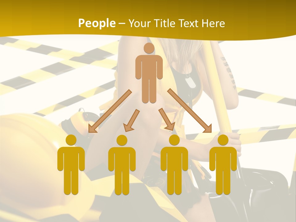 Female Person Model PowerPoint Template