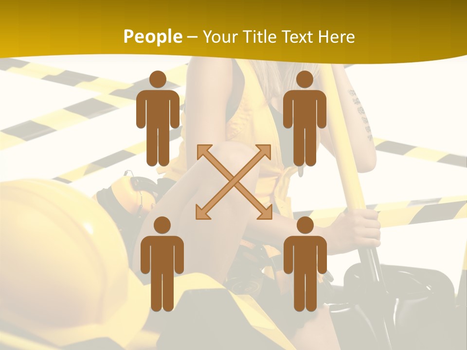 Female Person Model PowerPoint Template