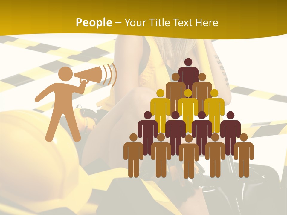 Female Person Model PowerPoint Template