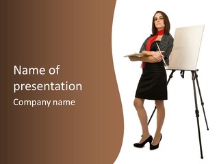 Background Female Canvas PowerPoint Template