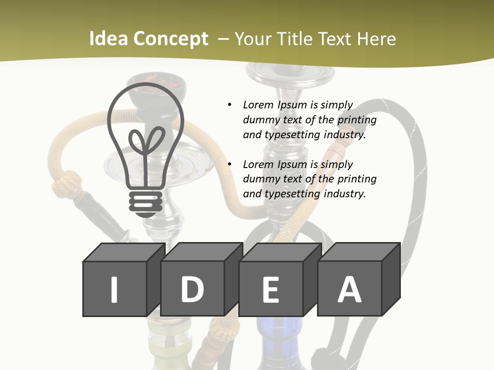 Silver Puff Hookah PowerPoint Template