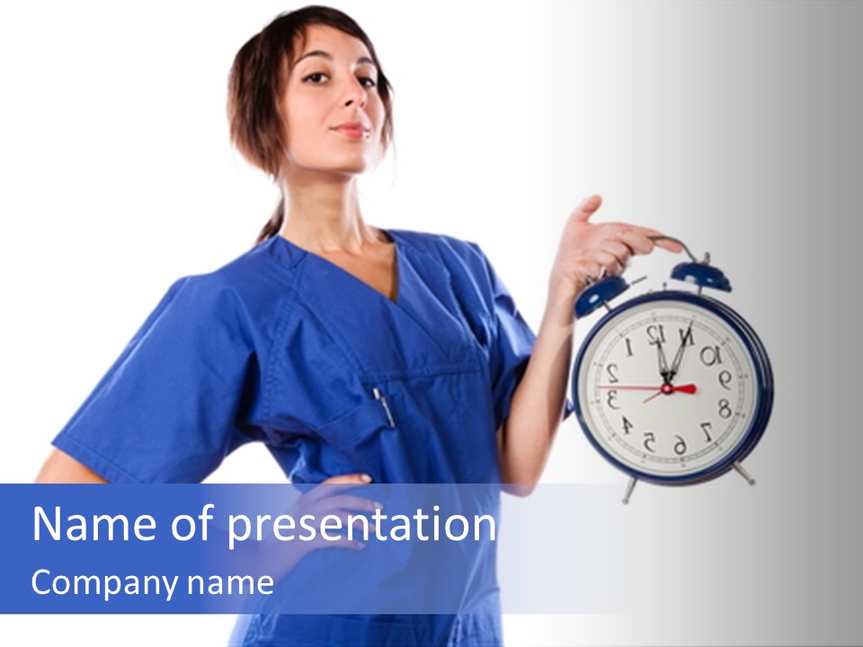 Smock Posing Person PowerPoint Template