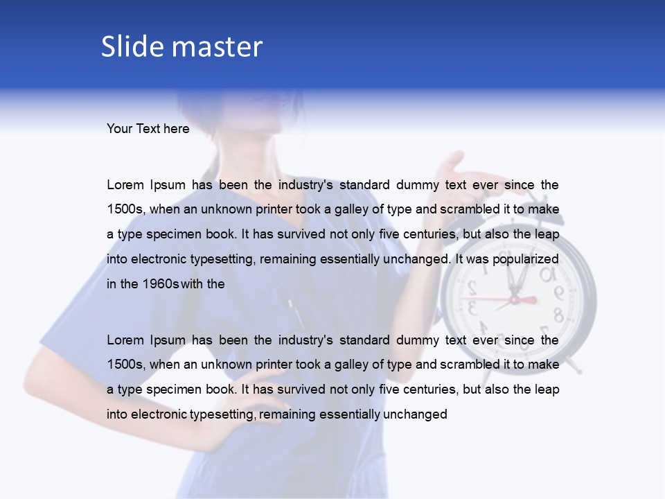 Smock Posing Person PowerPoint Template