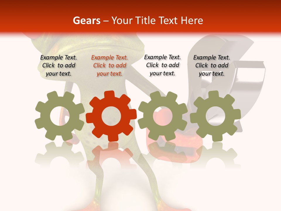 A Frog Holding A Wrench And A Wrench In His Hand PowerPoint Template
