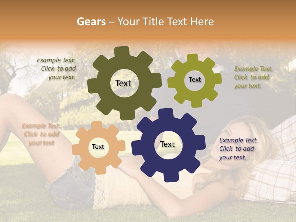 Umbrella Girl Baby PowerPoint Template